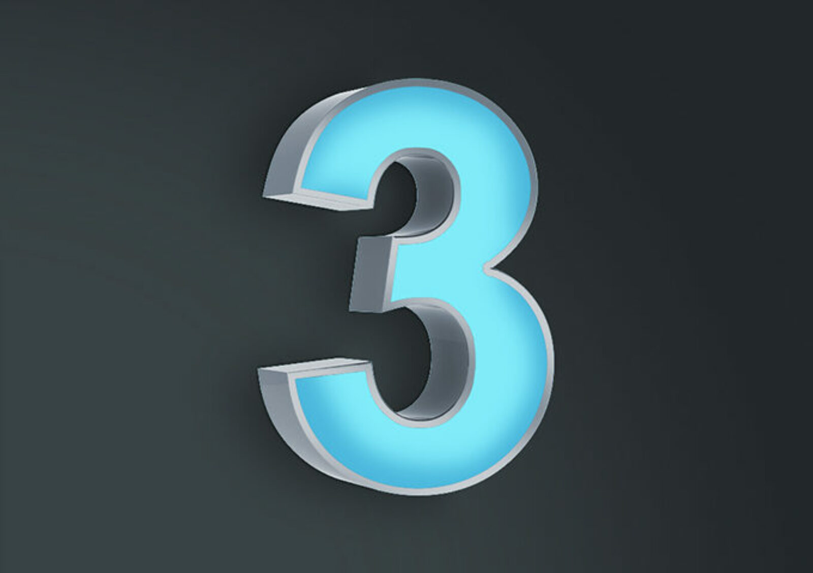 The Number 3 Red Plastic