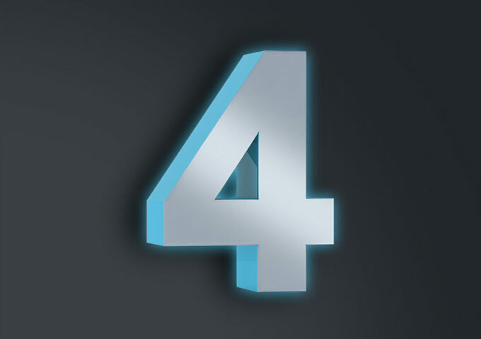 The Number 4 Red Plastic
