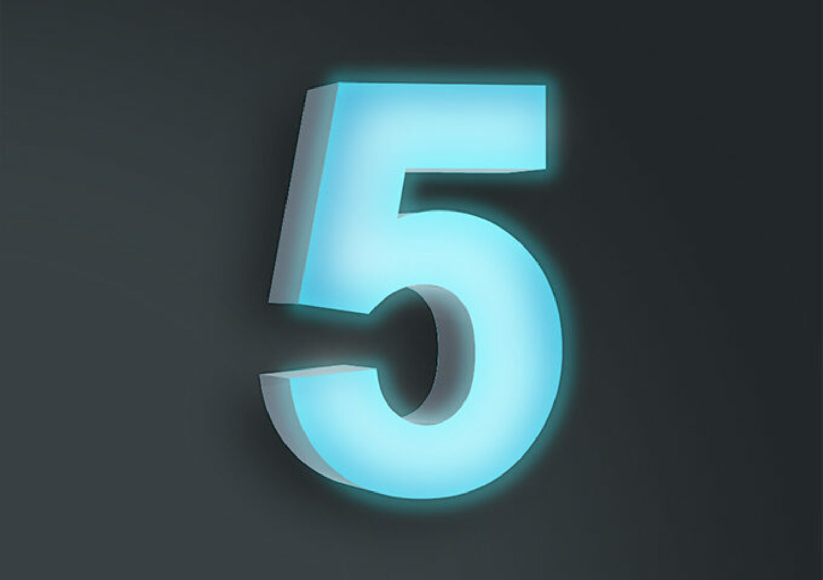 The Number 5 Red Plastic