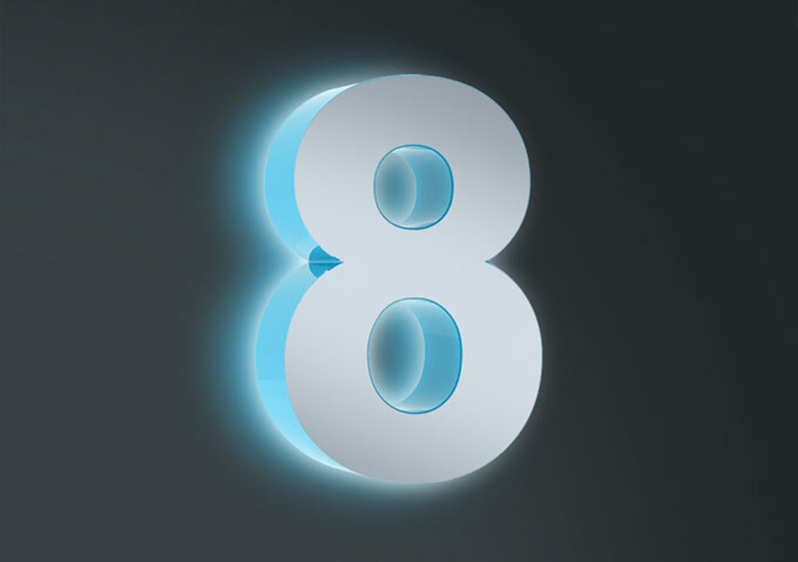 The Number 8 Red Plastic