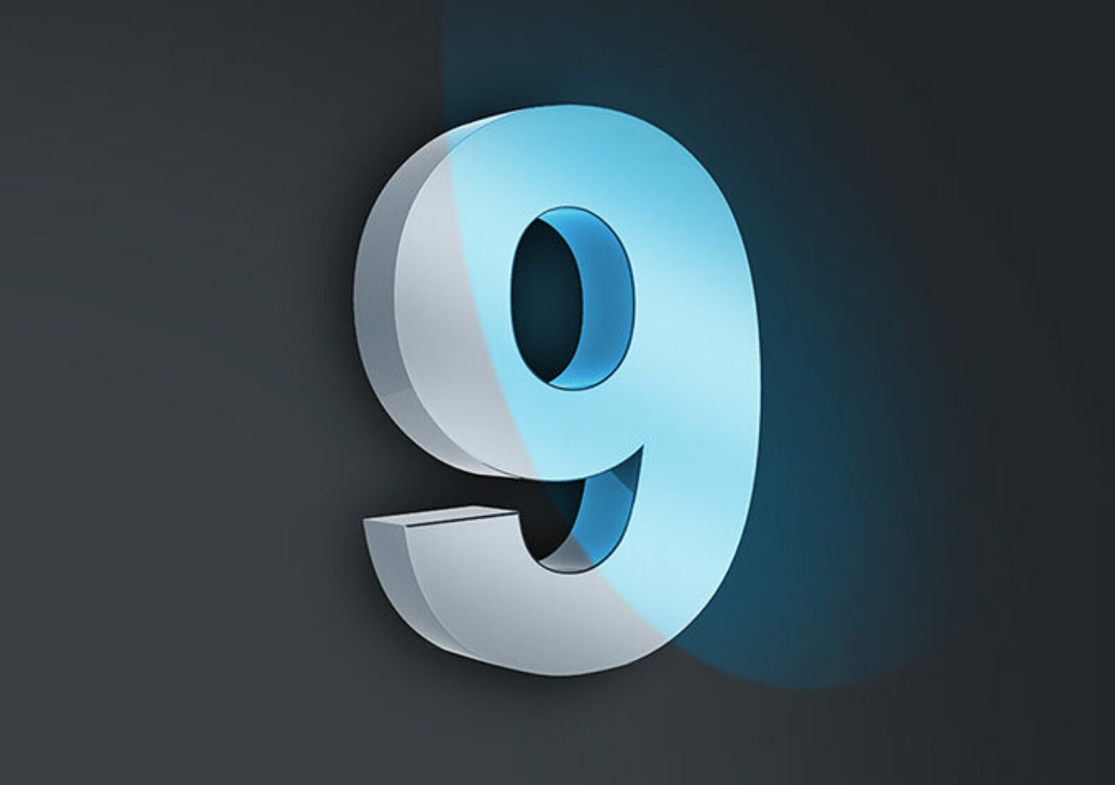 The Number 9 Red Plastic